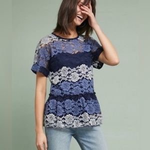 Anthropologie Eva Franco lace peplum top
